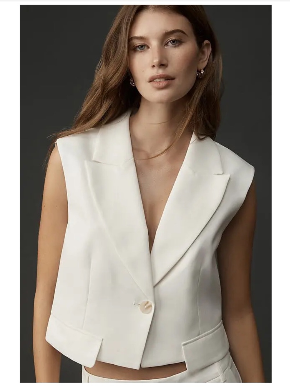 NWT ANTHROPOLOGY Maeve Tailored Crop Top - Picture 3 of 5